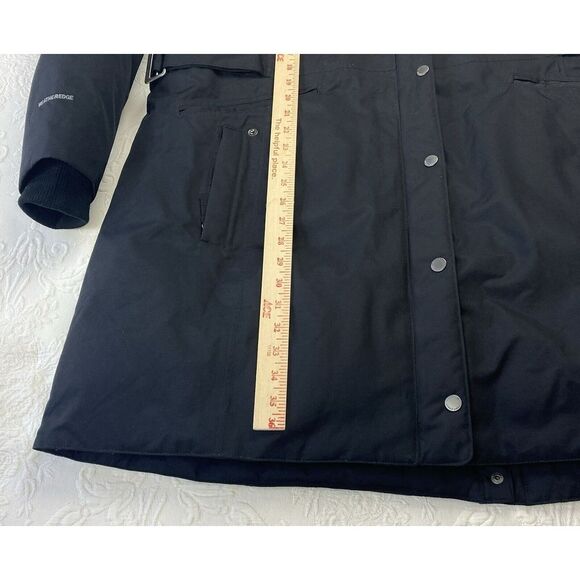 Eddie Bauer Weatheredge Parka Down Jacket Women 3X Black Quilted Faux Fur Trim - Picture 7 of 16